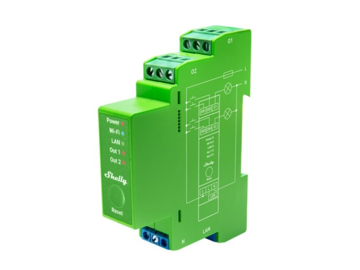 Shelly Pro Series 2PM - - trådlös - 802.11b/g/n, Bluetooth 4.2 - 2400 - 2495 MHz | Smarta hem - Märken - Shelly | GameStuff