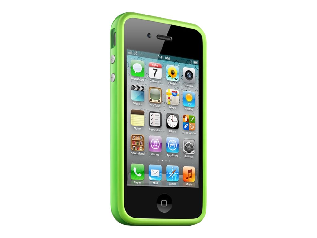 Apple Iphone 4 Bumper - Taske Til Mobiltelefon - Plastik, Gummi - Grøn - For Iphone 4, 4S