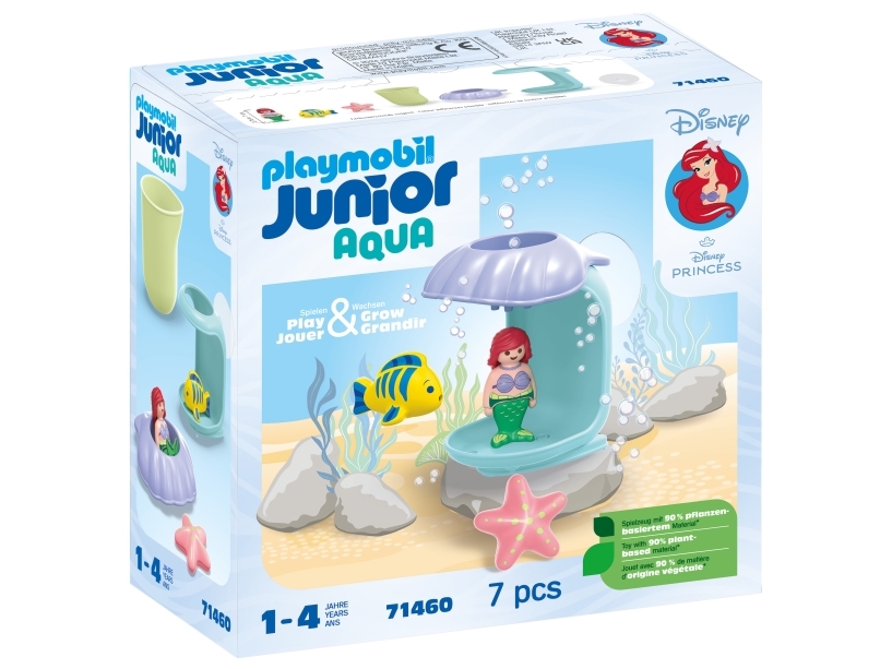 Playmobil Junior 1.2.3 & Disney: Arielles Muscheldusche, Wasser-Spiel-Set, 1 Jahr(E), Mehrfarbig, Kunststoff