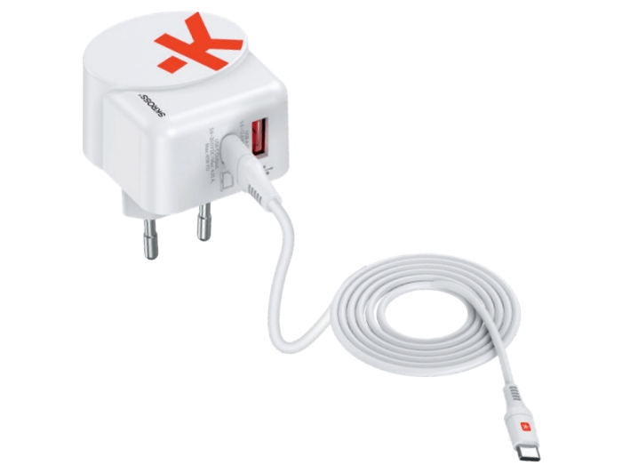 Skross Euro USB-laturi AC65PD + USB-C-kaapeli USB-laturi 65 W Sisäkäyttö, pistorasia Lähtövirta (max.) 4,05 A Lähtöjen määrä: 2 x USB 3.2 Gen 1 pistorasia A (1302425)
