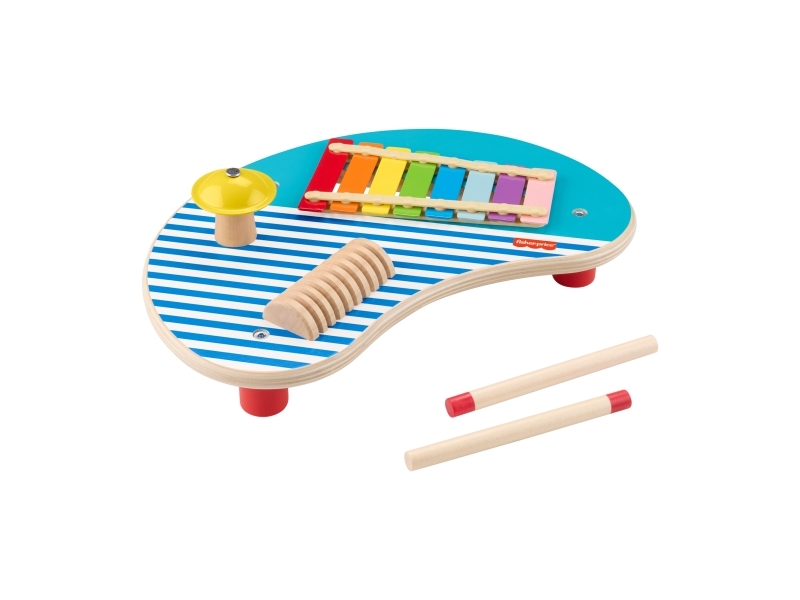 Fisher Price Musikbord I Tra Leksak Med Musikinstrument Cymbal Xylofon 2 År Flerfargad