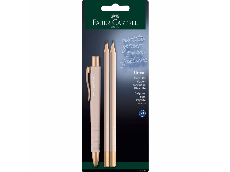 Faber-Castell 241123, Kuglepen, Grafitblyant, Lyserød, Rund, B, Blister