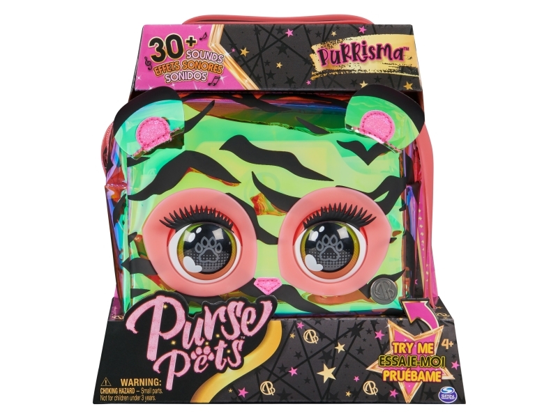 Purse Pets Purrisma Zebra Taske Interaktiv Su Øjne Og Lyde