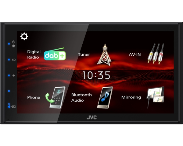 JVC KW-M180DBT, Svart, 180 W, 45 W, 20 - 20000 hz, 4 O, AAC, FLAC, MP3, WAV, WMA | Bilvård & Biltillbehör - Bilens Interiörutrustning - HiFi för bilar - Bilstereo | GameStuff