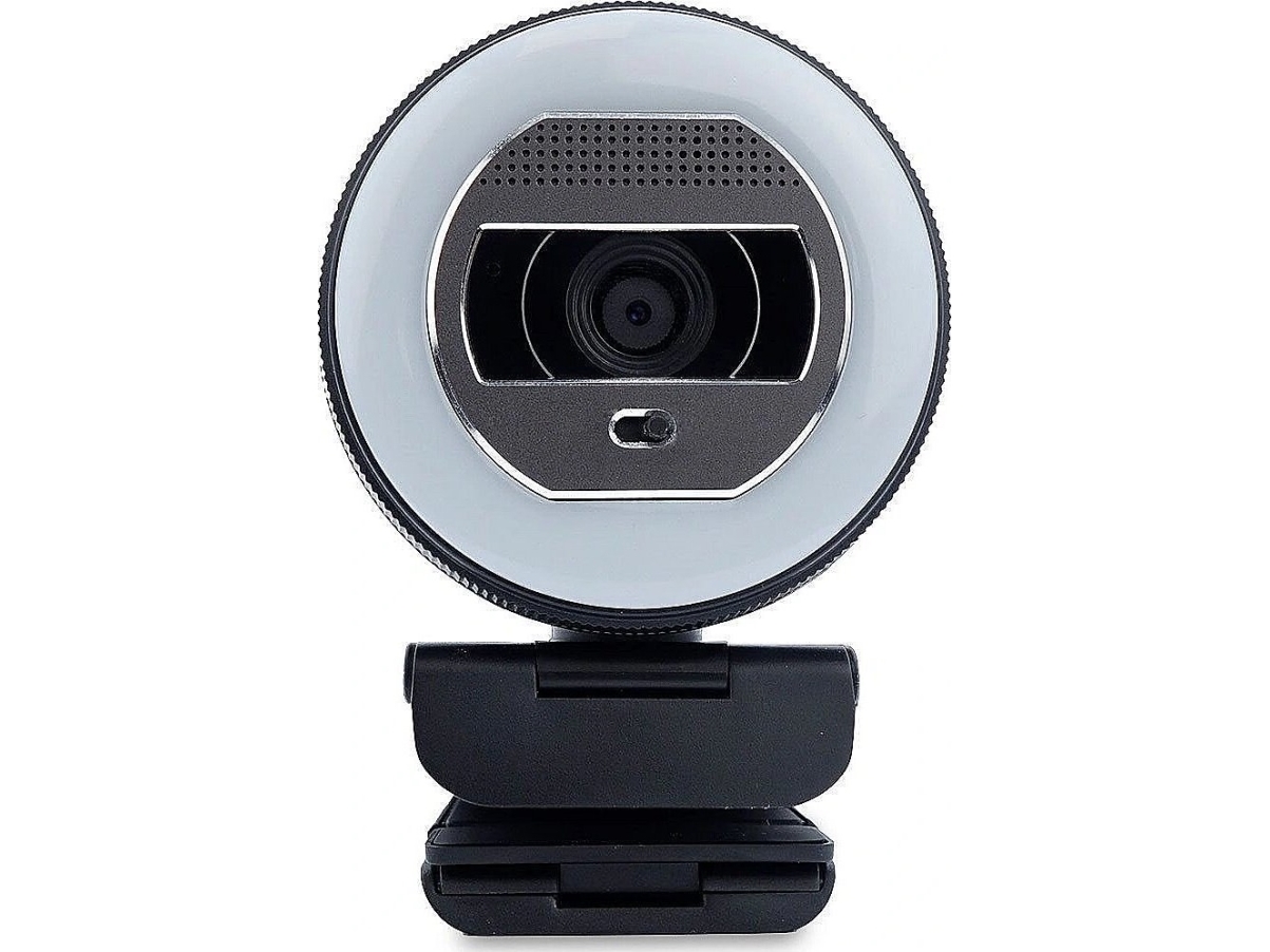 Kamera internetowa Terra TERRA Webcam Halo med LED-lysring (C1868pro) og privatlivsskyder Full-HD, autofokus, stereomikrofon, privatlivsskyder