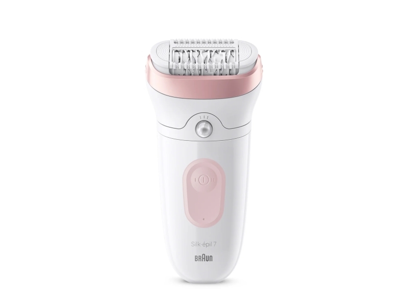 Braun elektrisk epilator - hvid/rosa, trådløs med trimmer