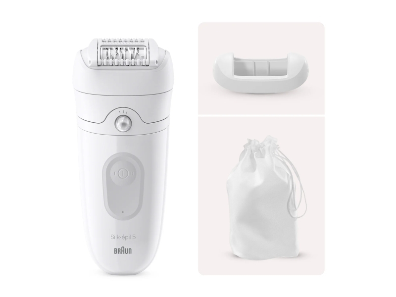 Braun Silk-épil 5 5-011, vit, MicroGrip, Tyskland, 0,5 mm, batteri | N - A | GameStuff