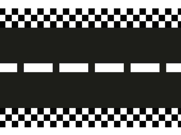 PartyDeco BF4, Rektangulär, Svart, Vit, Nonwoven-tyg (TNT), 400 mm, 5000 mm, 1 styck | Bordssättning - Textil för bordet - Bordstabletter | GameStuff