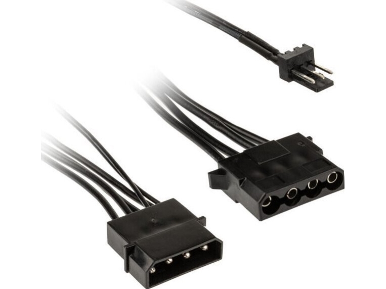 Kolink tuulettimen adapterikaapeli 3-nastainen 2x 4-nastaiseen Molex - 245mm, musta