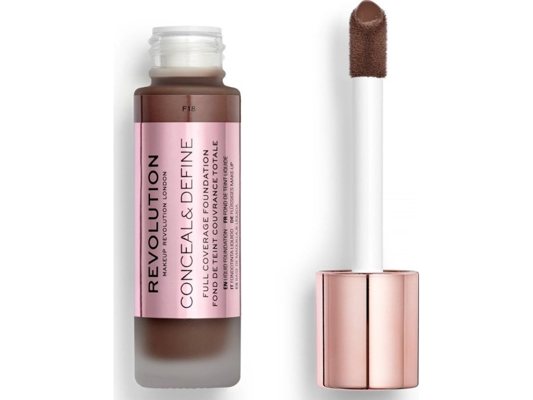 Makeup Revolution Conceal & Define, Oil Free Creme Foundation, F 18, 23 Ml - Til Kvinder