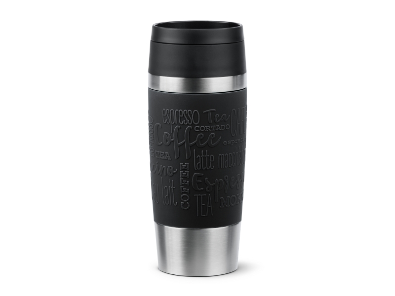 Emsa Travel Mug Classic N20202 Isolierbecher 0,36L Schwarz N20202, Schwarz, Edelstahl, Silikon, Edelstahl, Polypropylen (Pp), 4 H, 8 H