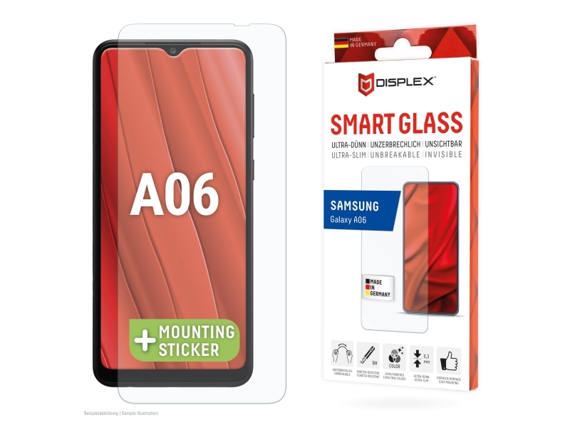 Displex 02070 Samsung Galaxy A06 Torr Applicering Break Resistant Smutsavvisande Reptålig Transparent 1 Styck