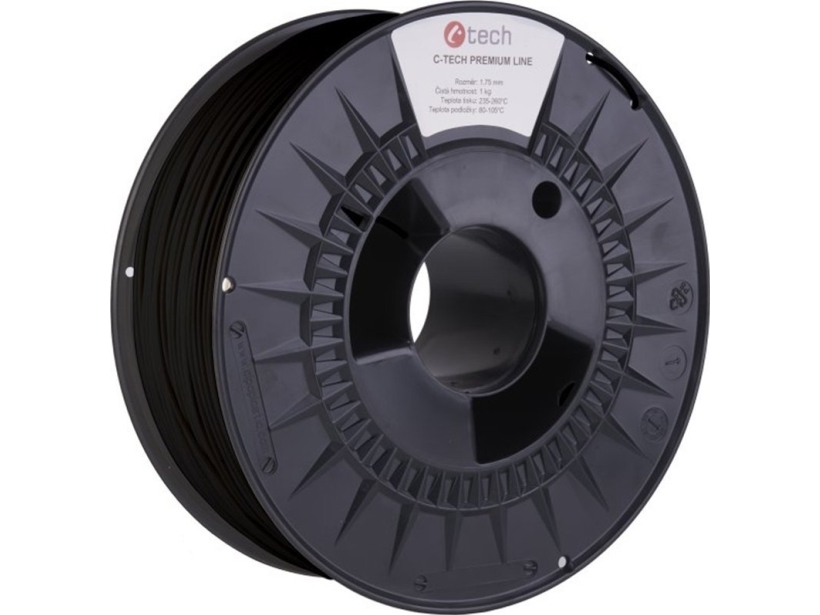 Printing Filament C-Tech Premium Line, Pla, Traffic Black, Ral9017, 1.75Mm, 1Kg