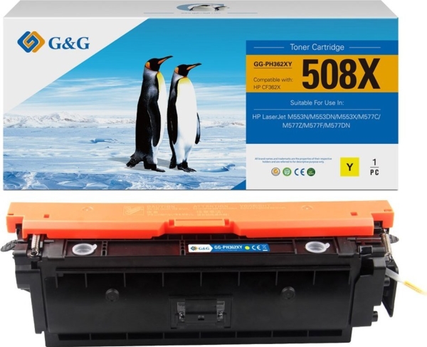 Toner G&G G&G Kompatybilny Toner Z Hp Cf362x, Nt-Ph362xy, Hp 508X, Yellow, 9500S, High Capacity