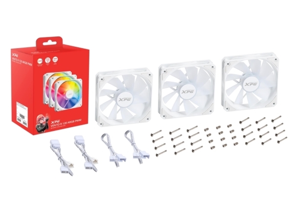 Xpg Vento R 120 Argb Pwm Ventilator 12 Cm 300 Rpm 1650 Rpm 62 33 Kubikfod/min. Hvid