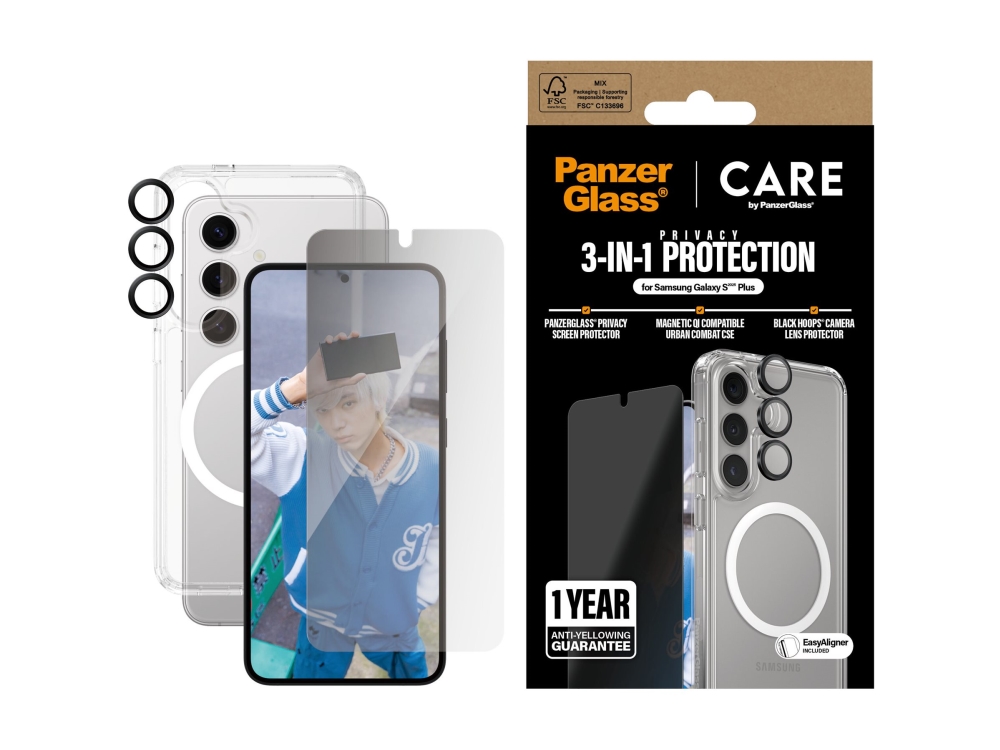 Care By Panzerglass 3 I 1 Beskyttelsespakke Bagsidecover Til Mobiltelefon Flagskib 100 Genbrugt Polykarbonat 100 Genbrugt Thermoplastisk