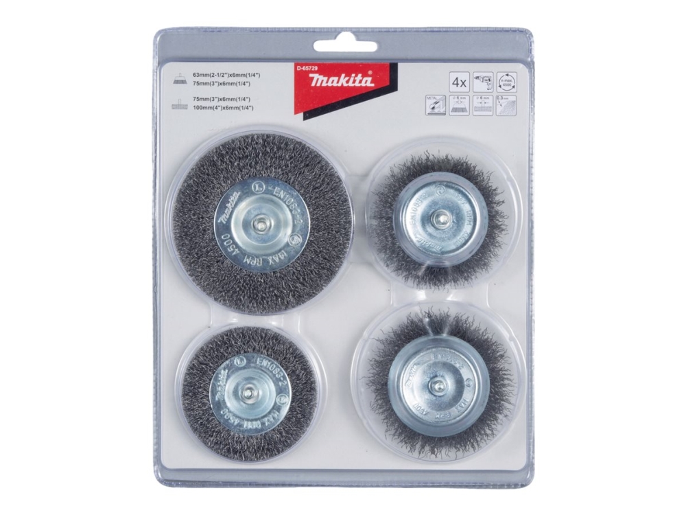 Makita D-65729, Set, Metall, Edelstahl, Metallisch, Rund, 6 Mm