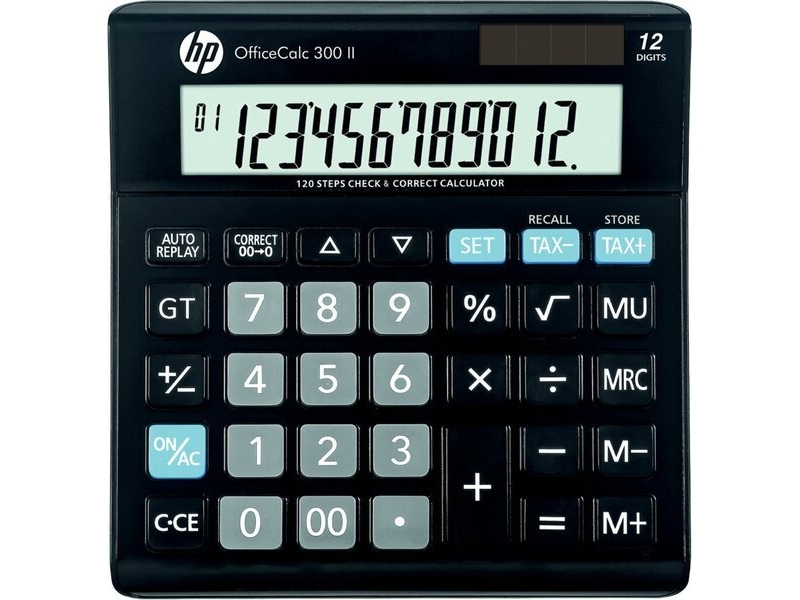 HP Kontorsräknare HP-OC 300 II/INT BX, 12-siffrig display, 158x151x29mm, svart | Kontorsmaskiner - Räknare - Kalkylatorer | GameStuff