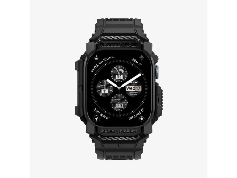 Dėklas Apyrankė Apple Watch 10 (42Mm) Spigen Rugged Armor "Pro" Matte Juodas