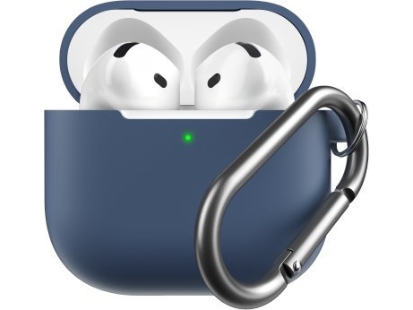 KeyBudz Elevate nyckelring - skyddsfodral i silikon för AirPods 4:e generation (koboltblå)