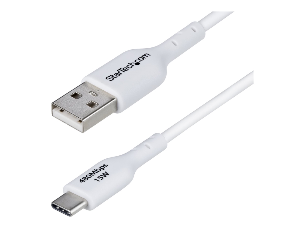 Startech.Com 1M Usb-A Auf Usb-C Ladekabel, Usb-A Auf Typ-C Schnellladekabel, 3A, Usb 2.0 Datenübertragung, Weiß, Stecker Auf Stecker, 1 M, Usb A, Usb