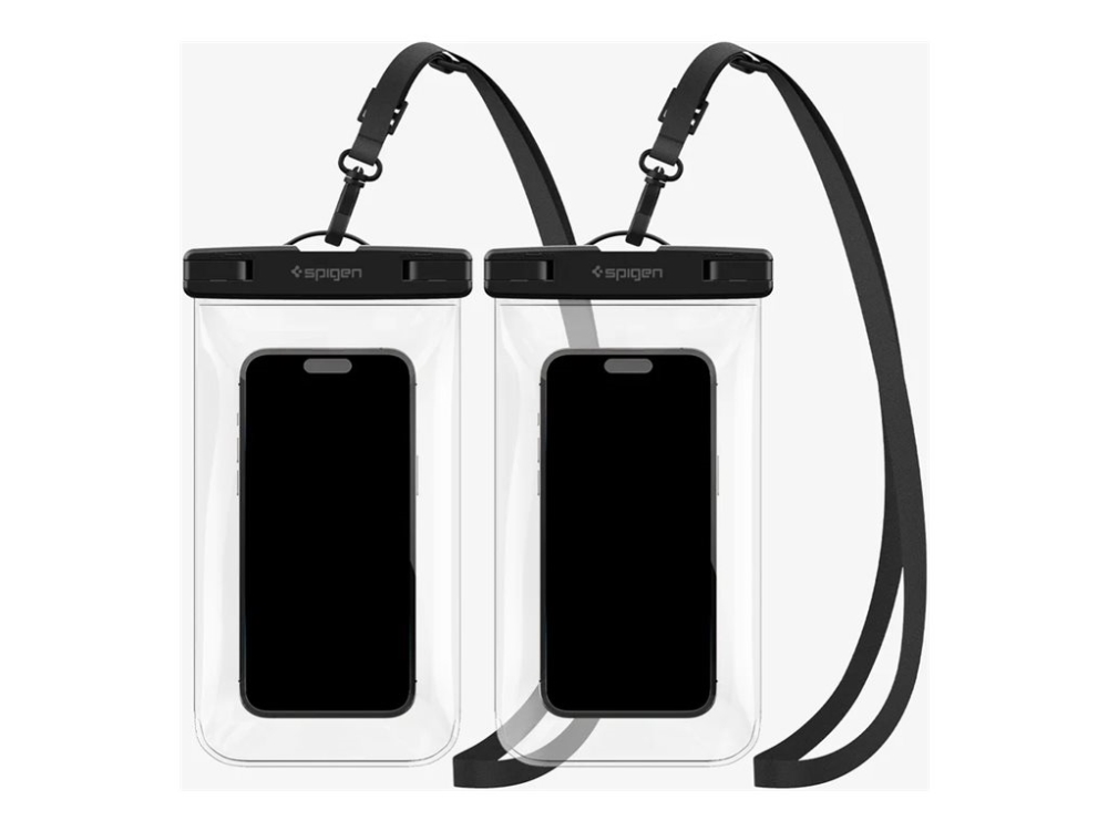 Spigen Aqua Shield - Beskyttende vandtæt etui til mobiltelefon - termoplastisk polyuretan (TPU), premium PVC - Krystalklar - 6.9 (pakke med 2)