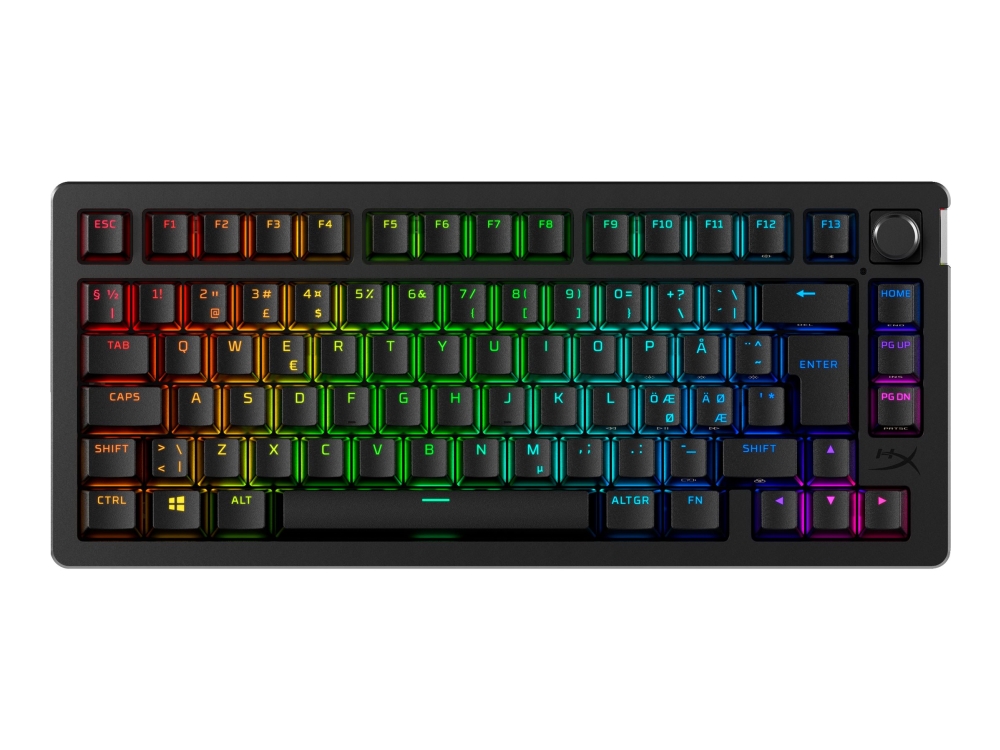 Hyperx Alloy Rise Tangentbord 1000 Hz Avlyssningsfrekvens 100 Anti Ghosting 80 Miljoner Tangentryck 75 Bakgrundsbelysning Trådlös 2.4