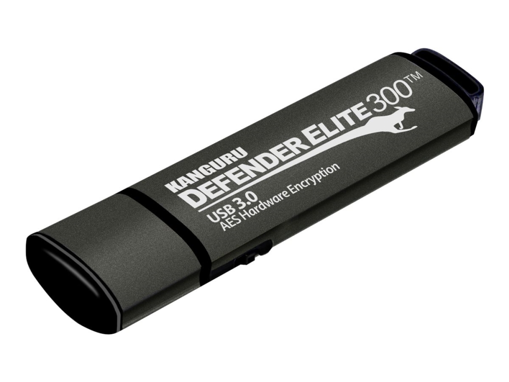 Kanguru Encrypted Defender Elite300 - Usb Flashdrive - Krypteret - 64 Gb - Usb 3.2 Gen 1 - Fips 140-2 Level 2 - Sort - Taa-Kompatibel