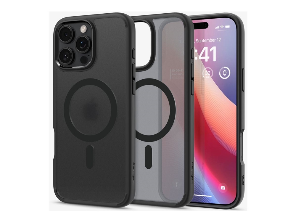 Spigen Ultra Hybrid Magfit - Bagsidecover Til Mobiltelefon - Magsafe-Kompatibilitet - Polykarbonat, Termoplastisk Polyuretan (Tpu) - Frostet Sort - F