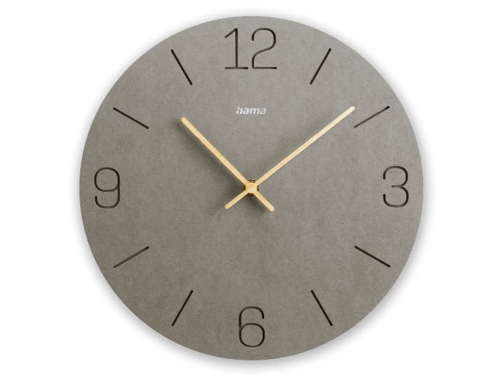 Hama Wanduhr Kreta grau 30cm eingravierte Ziffern 185881
