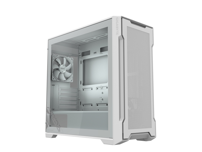 Gigabyte C102 Glass Ice - Mid Tower - Mini Itx / Micro Atx - Sidepanel Med Vindu (Herdet Glass) - Ingen Strømforsyning (Atx) - Hvit - Usb/Lyd