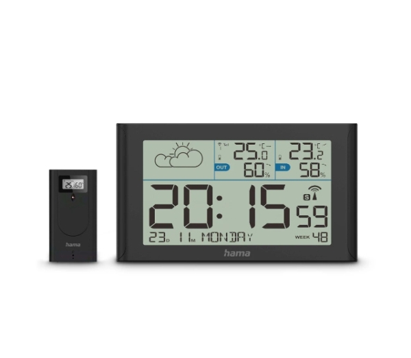 Hama 00222216, Schwarz, Innen-Hygrometer, Innen-Thermometer, Außen-Hygrometer, Außen-Thermometer, Hygrometer, Hygrometer, Hygrometer, Thermometer, Th