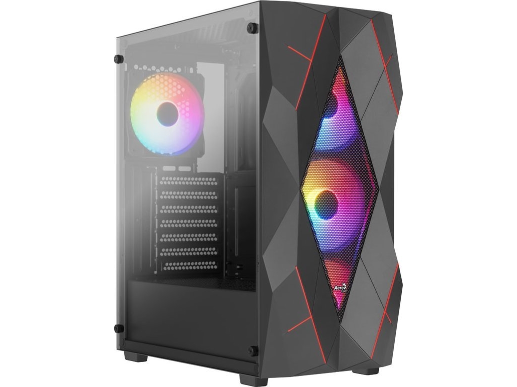 Case AeroCool Volcan Black Mid Tower RGB | Datorkomponenter - Datorchassin & Tilbeör - Alla Datorchassin | GameStuff
