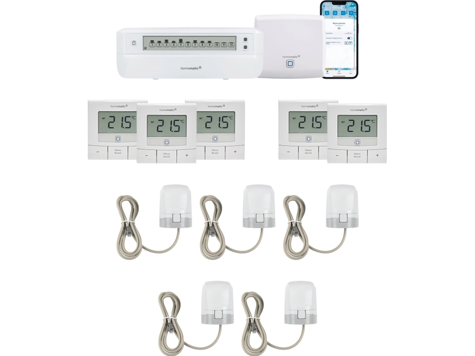 HomeMatic IP Homematic IP Access P. 1x Fussb.aktor.5xStellantrieb 5xWandth.