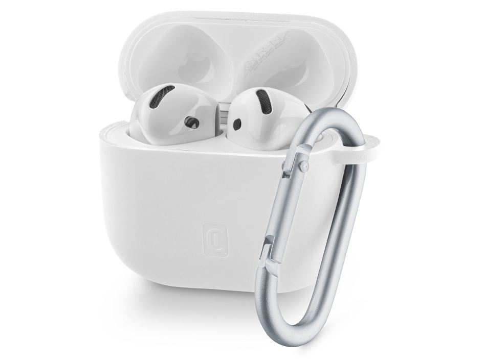 Cellularline 8018080489662, Kansi, Valkoinen, Apple, AirPods 4, AirPods 4 ANC, Silikoni, Likaa hylkivä, Pudotuksen kestävä, Naarmuuntumisenkestävä