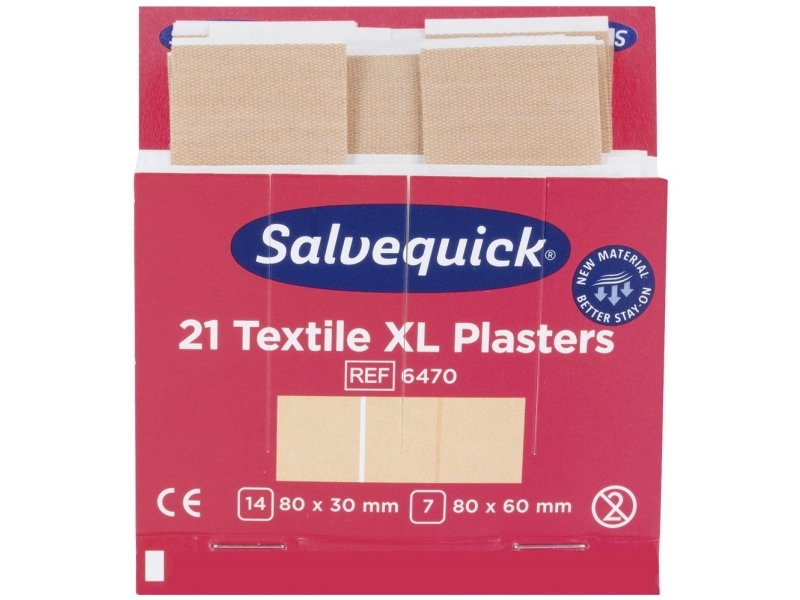Salvequick stora tygplåster, 6 x 21 st | Kläder & Säkerhet - Säkerhetsutrustning - Första hjälpen | GameStuff