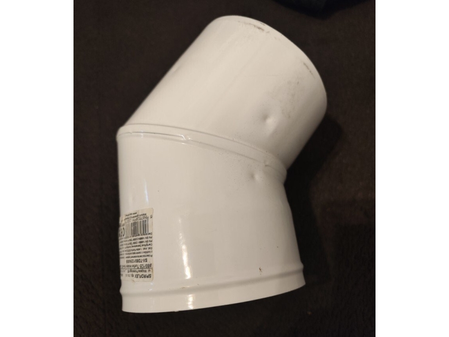 SpiroFlex 80/125 dubbelväggig armbåge 45 vit dubbelväggig armbåge vit 45 | Skorsten | GameStuff