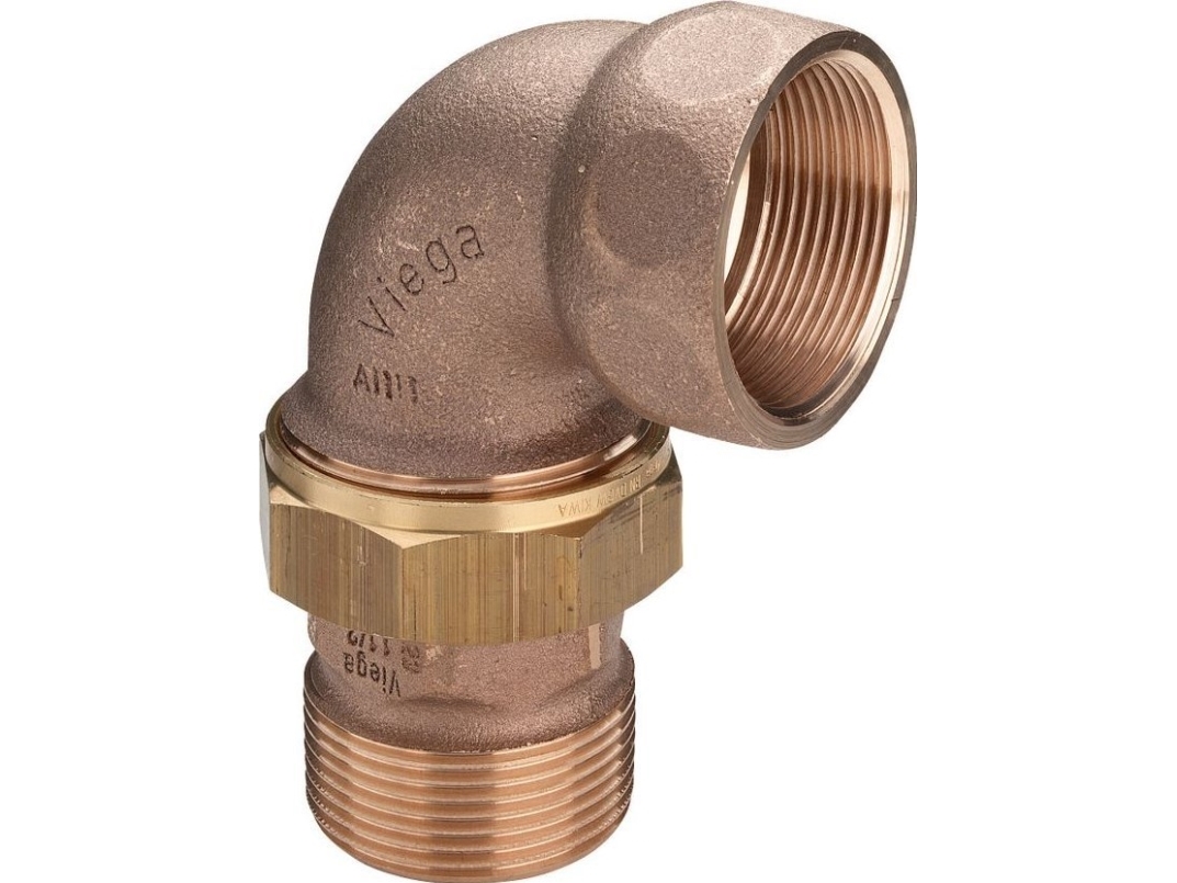 Viega Double coupler, angled 5/4, bronze