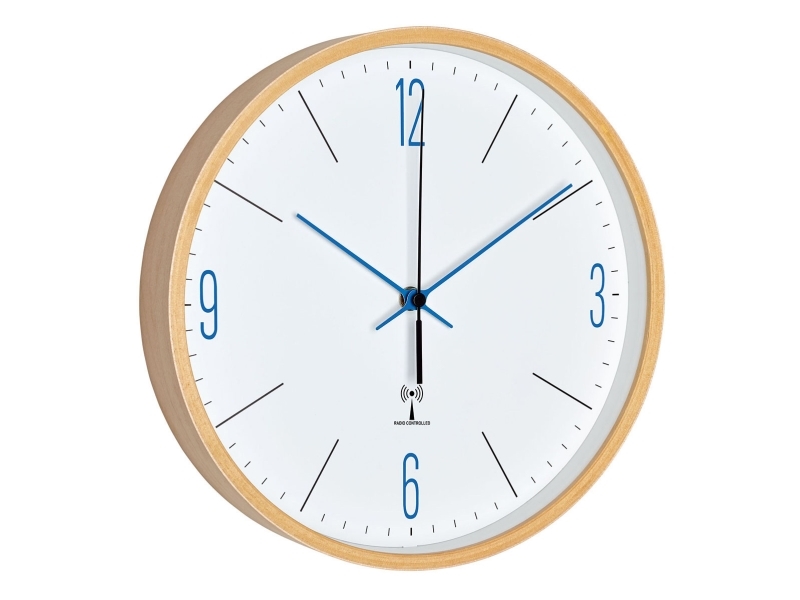 Tfa-Dostmann 60.3524.06, Wand, Rund, Blau, Braun, Weiß, Holz, Glas, Erwachsene & Kinder