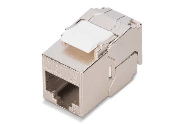 Digitus DN-93615-S, Flad, Sølv, RJ-45, Hunstik, 10GBase-T, Nikkel/guld