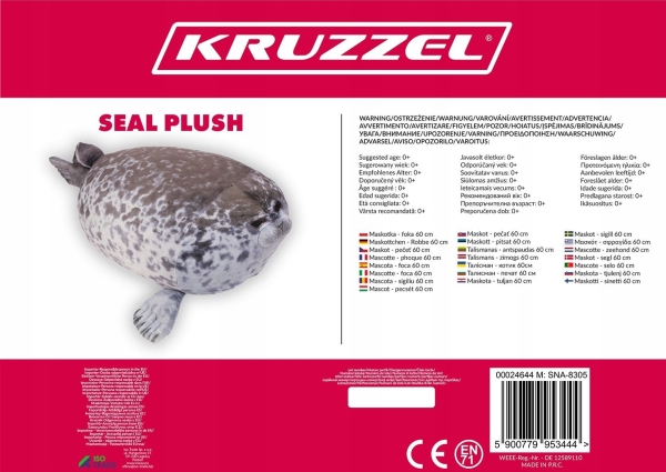 Mascot - seal 60 cm Kruzzel 24644 | Leksaker - Nallar - Gosedjur | GameStuff