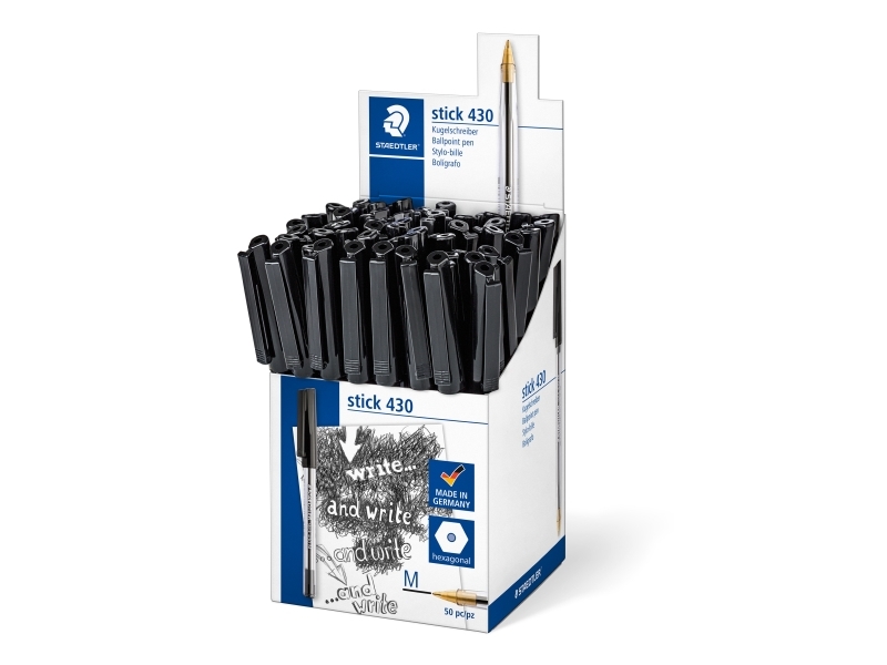 STAEDTLER® Kulspetspenna i stiftformat 430 M - sort - 50 st. | Skrivredskap - Kulspetspennor & Reservoarpennor - Kulspetspennor med tryckknapp | GameStuff