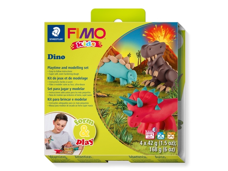 Fimo Kids F&P. Dinosaur - (5 stk.) | Leksaker - Kreativitet - Spela degen | GameStuff