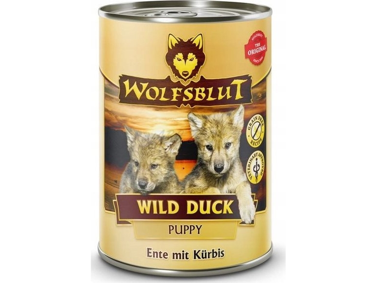 Wolfsblut Dog Wild Duck Puppy ankkaa ja bataattia purkki 395g