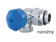 Punainen termostaattiventtiili 1/2 x 3/4 kulma valkoinen vasen (90381587521)