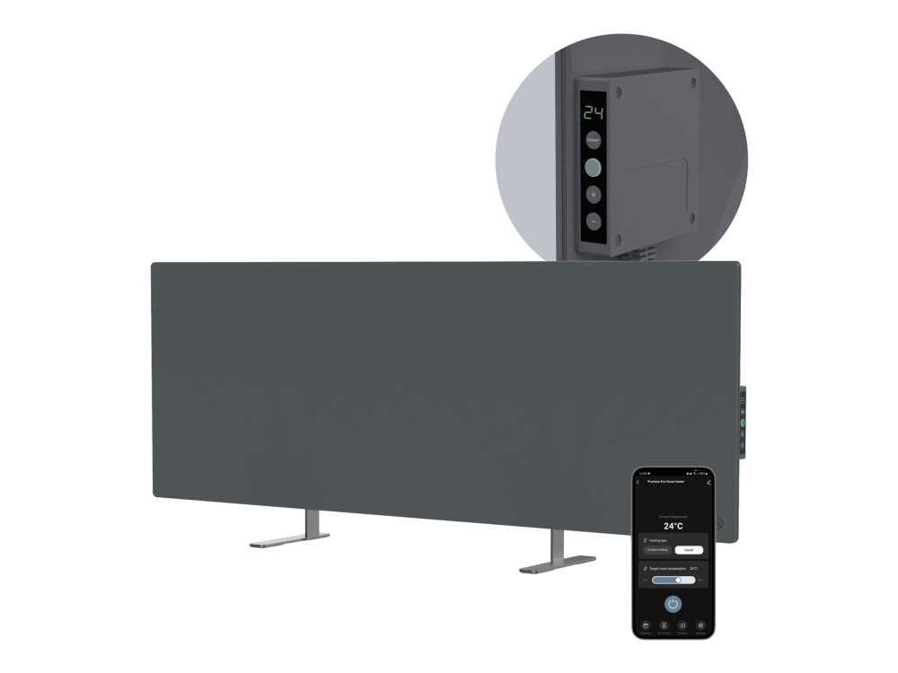 AENO Premium Eco Smart AGH0005S - Varmeapparat - gulvstående, vægmonteret - 0.76 kW - noble gray