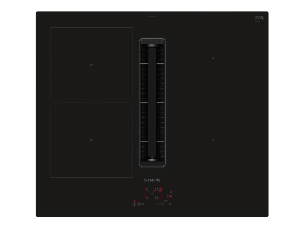 Siemens iQ300 ED611BS16E - Induktionshäll - 4 kokplattor - Fördjupning - bredd: 56 cm - djup: 49 cm - Klass B - ramlös - svart med nedåtriktad avgas (extraktion och återcirkulering) | Vitvaror - Spishäll - Induktionshäll | GameStuff