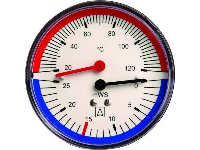 Afriso Termohydrometer Th 80, Fi80 Mm, 0÷40 Mh2o, 20÷120°C, G1/4, Kl. 2,5A