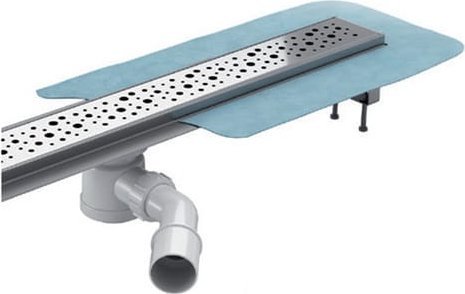 Lineært afløb BLÅT med ekstruderet rist, længde 800 mm DROP