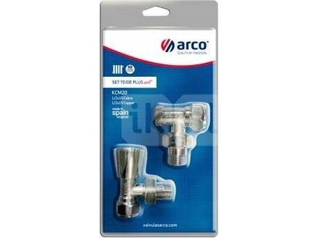 Kulmapatteriventtiilisarja (tulo + paluu), 1/2 x 16, monikerrosputkille, kiillotettu kromi (503555 + 507555) TEIDE PLUS